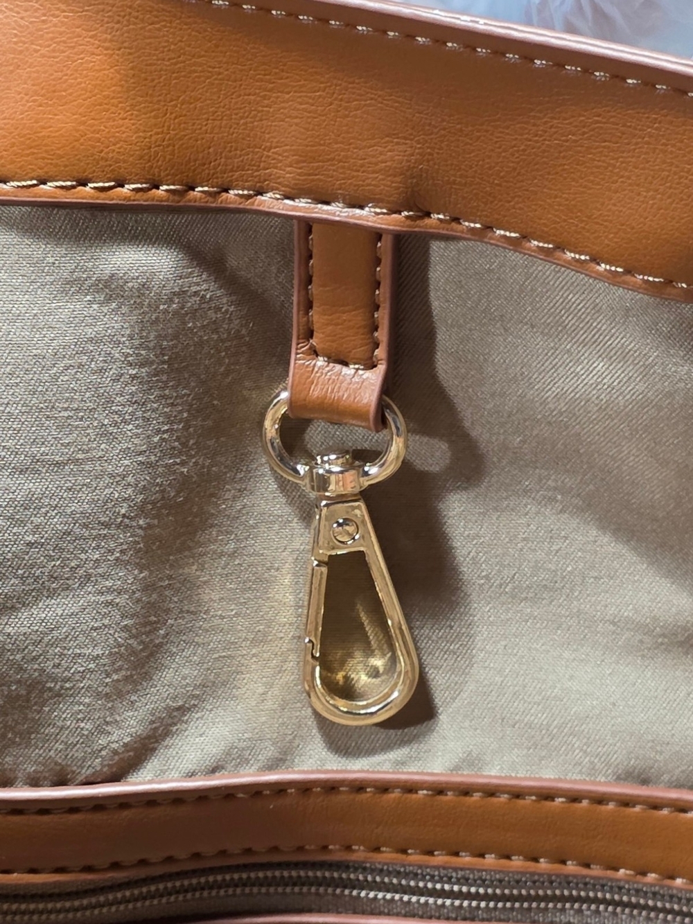 Nicole Miller New York Beige And Tan Leopard Jacquard Tote Bag No Callout NWT - Picture 9 of 12